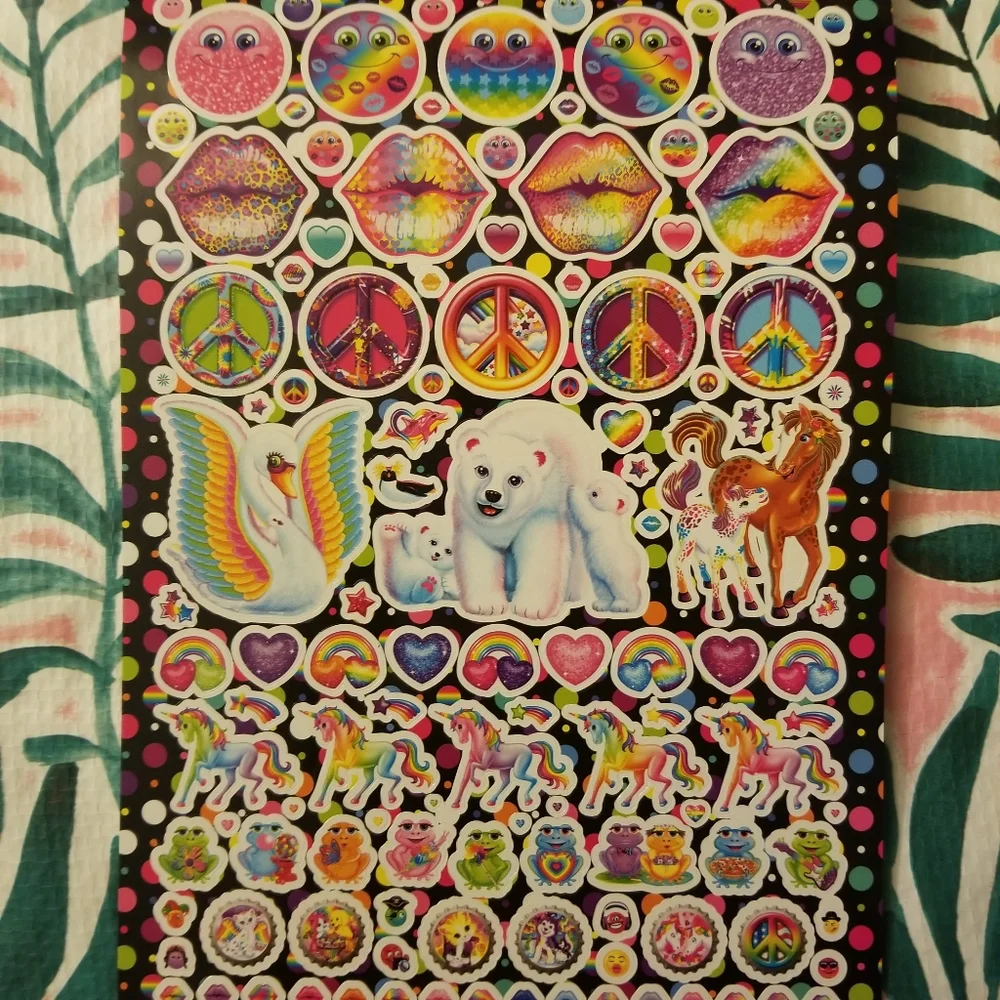 Lisa Frank Over 600 Stickers, 5 Sticker Sheets Colorful Stickers Vintage NWT